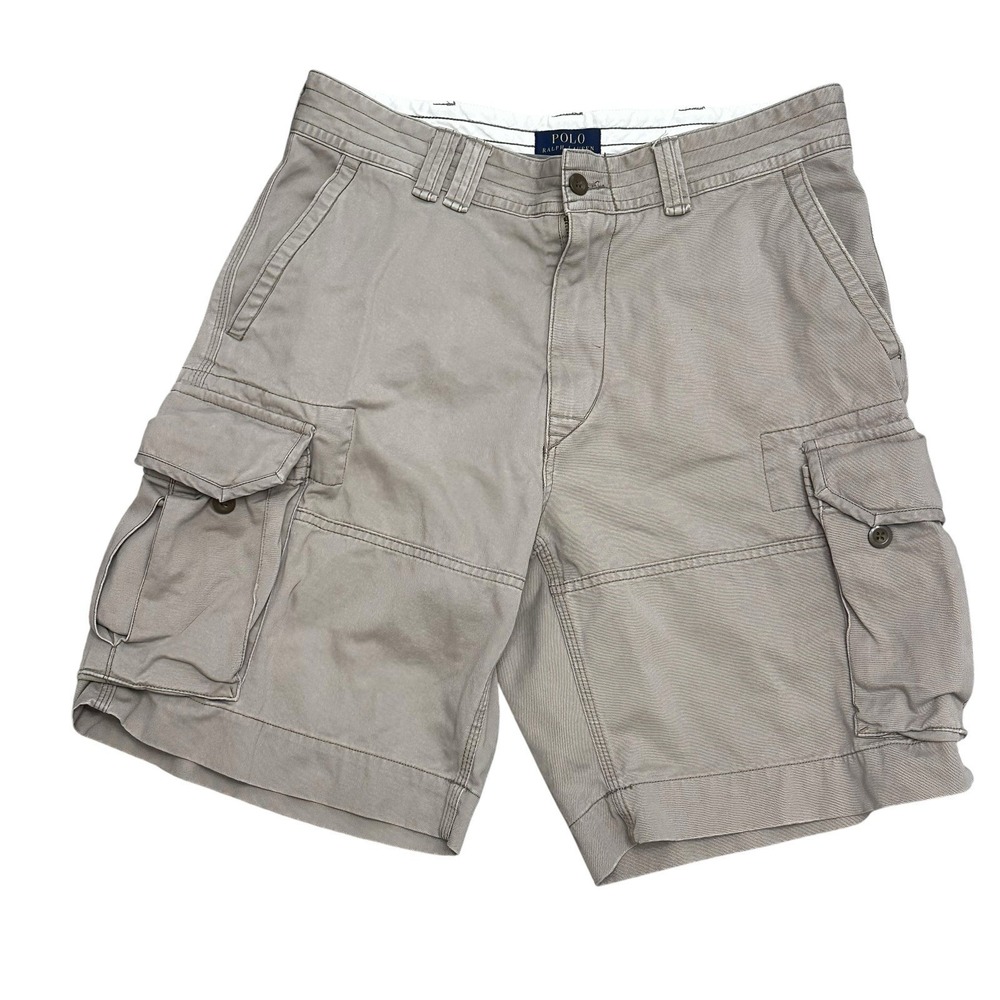 Polo Ralph Lauren Classic Fit Khaki Tan Utility‎ Cargo Shorts Mens Size 34